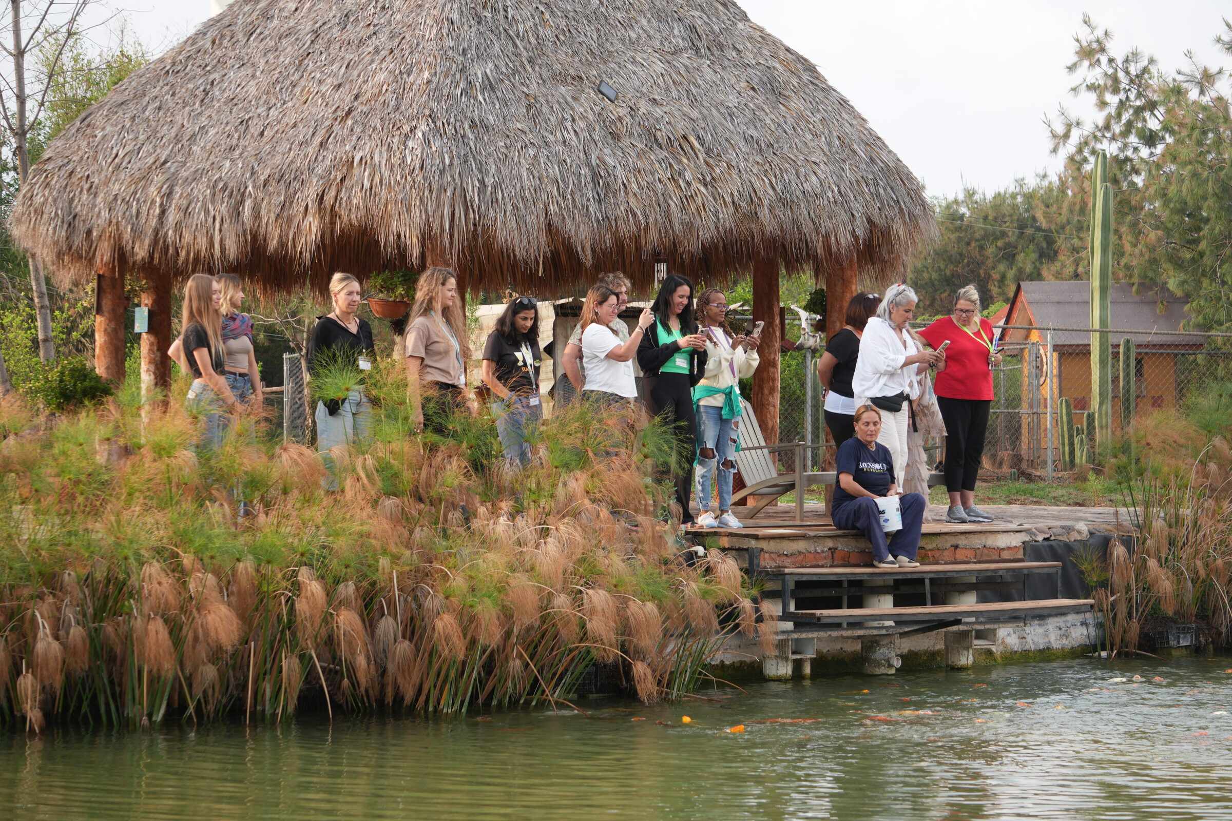 Palapa and dock over Lake Avalón
